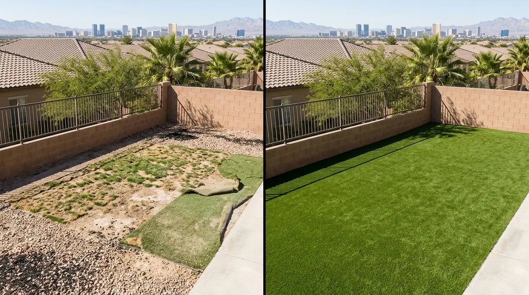 Result artificial grass installation in Henderson - Henderson Turf Installation