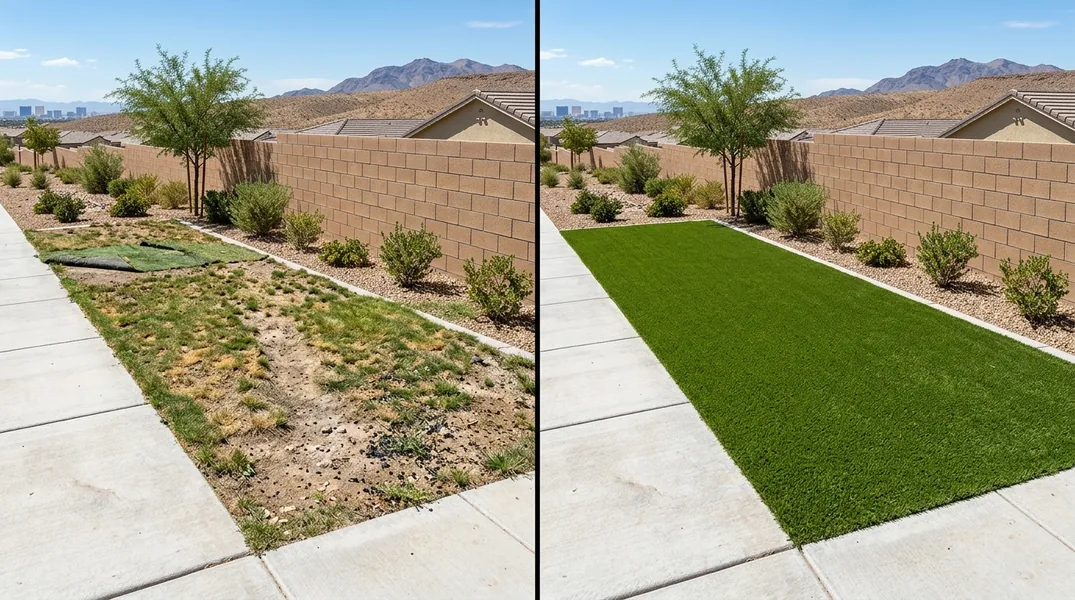 Result artificial grass installation in Henderson - Henderson Turf Installation